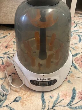 Baby Brezza White and Orange Baby Bottle Sterilizer & Dryer